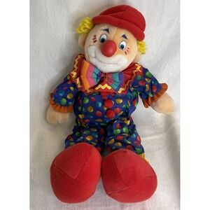 Vintage 1990s Commonwealth Toy Company 16" Plush Clown Stuffed Animal